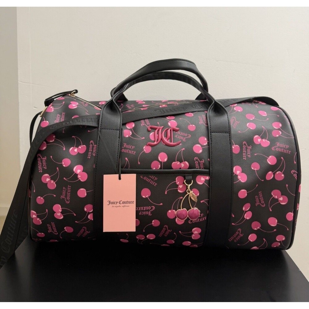 Juicy Couture Cherry on Top Weekender Bag Black Multi NWT